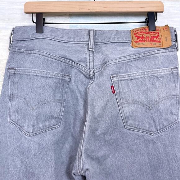 Levis 501 XX Straight Jeans Gray Button Fly Rigid Denim Original Fit Mens 34x32 - Picture 5 of 7